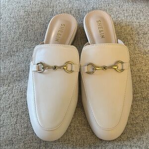 SHEIN Cream Mules with Gold Detail